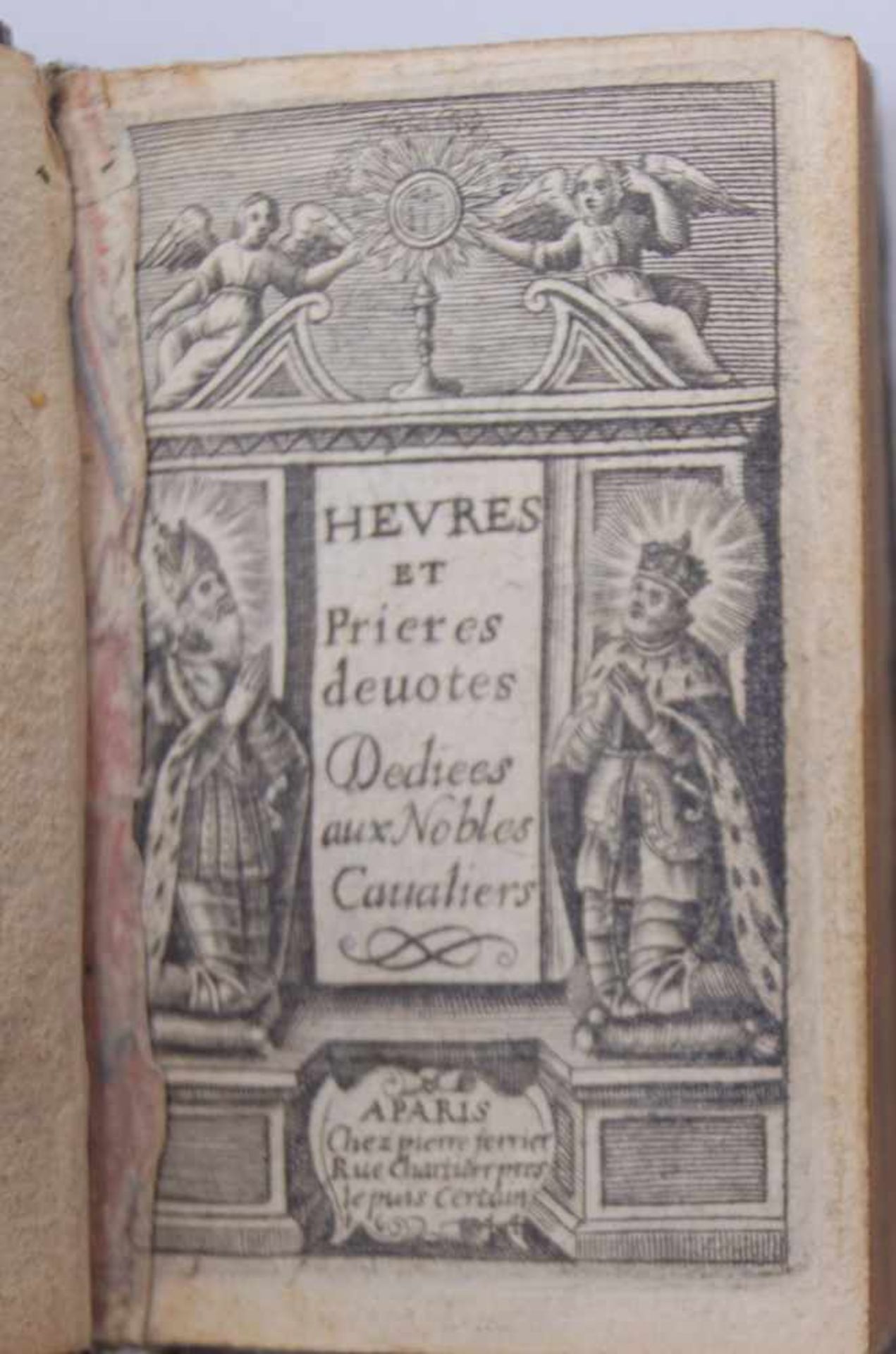 Miniaturbuch, Frankreich, dat. 1644Miniaturbuch mit einem Einband aus gedrücktem Silber, Darstellung - Bild 3 aus 3