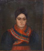 Porträt einer Dame in schwarzwälder Tracht, 19. Jhd.Öl auf Holzpaneel, ohne erkennbare Signatur,