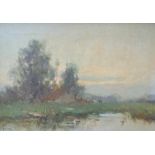 Welter, Henri (1886 Den Haag - 1948 Ebd.): Impressionistische Landschaft, Niederlande, 19. Jhd.Öl