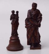 2 Buchsbaumfiguren, Niederlande, 17. Jhd.Maria Magdalena aus einer Kreuzigungsgruppe, (Hals und Kopf