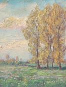 Kruchen, Medardus (zugeschr.) (1877 Düsseldorf - 1957): Rheinische Landschaft mit BaumgruppeÖl auf