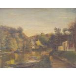 SZOLNOKI CZINÓBER, Miklos (wohl) (c.1898-1984): Flusslandschaft mit jungem Mann "Paris 1924"