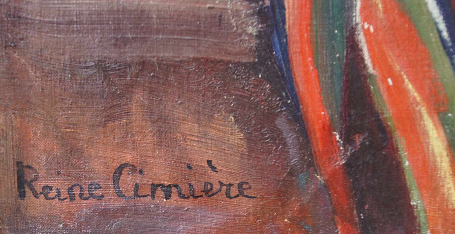 Reine Cimiere: Stillleben mit Büste und OrangenSigniert unten links "Reine Cimiere", Öl auf - Bild 2 aus 3