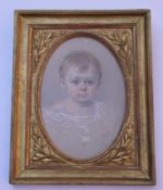 Perrot, Adolphe Antoine (1818 Nimes - 1887 ebenda): Porträt eines Kleinkindes, aufw. Rahmung des