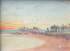 Dey, Hussein (unentschlüsselt): Ansicht einer Küste in Algier, um 1900Öl auf Leinwand, 4 kleine