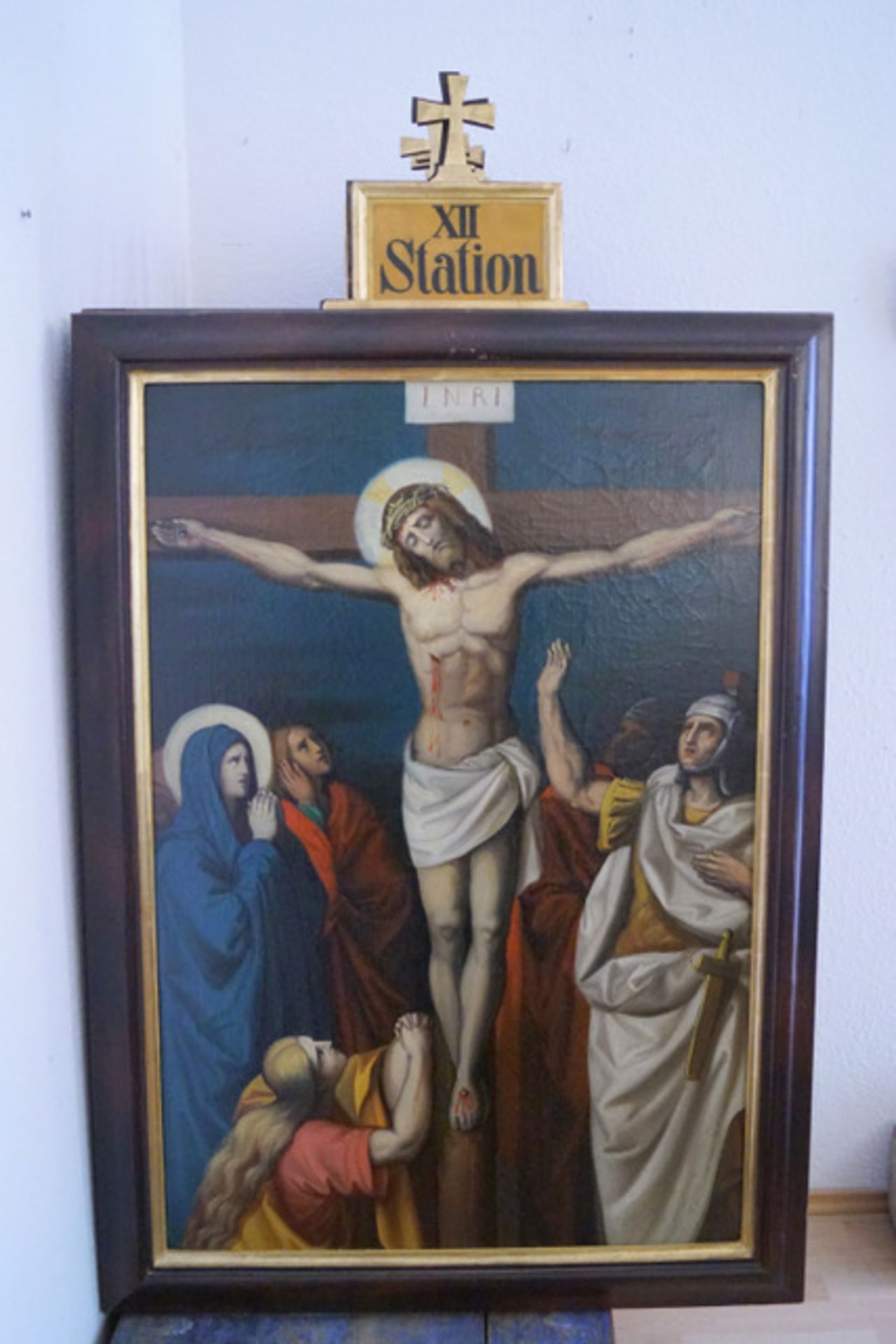 Kreuzgang, Nazarener, um 1860 Öl auf Leinwand, kompletter Kreuzgang mit 14 Gemälden auf Leinwand, - Bild 4 aus 7