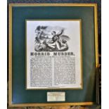 Framed hand bill 'Horrid Murder'