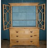 Georgian Cornish dresser in pine. This rare, c1800, piece has a 4-drawer base raised on original