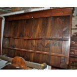 Antique oak dresser rack with board back