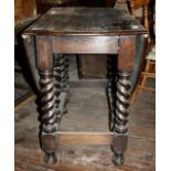 Antique style gate leg table with barley twist legs