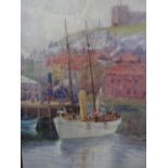 Whitby, the White Yacht. F.A. Pickering 1914, framed and glazed