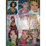 Box of vintage Vogue fashion magazines - 1980s