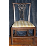 Single Georgian mahogany chair of exceptional quality with drop in seat