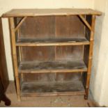 Edwardian bamboo bookshelf unit