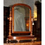 Victorian toilet mirror with bobbin turned supports