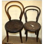 Two early 20thC bentwood child's chairs