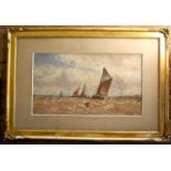 Off the River Humber, circa 1905 painting by William Tomas Nicholas Boycewater, in original frame