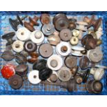 Quantity of antique door and other knobs in porcelain, wood and Bakelite - a lot