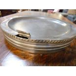 Antique pewter warming plate