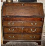 18 th C oak bureau with well