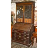 Mid 18th Cent. mahogany bureau from castle hill,Filleigh, North Devon. Made on the Fortescue