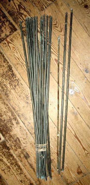 Quantity of solid brass Victorian stair rods