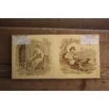 1 antique Minton tiles depicting country folk (In Lot 295)