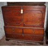 18th C mahogany mule chest on Bracket feet