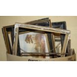 Assorted antique frames and picture
