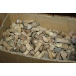 Large quantity of antique wooden screw pegs for attaching wooden and porcelain knobs
