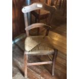 Single French harvest boy's chair with rushed seat