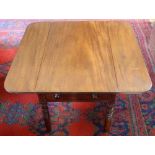 19th C drop leaf coffee table with single end drawer