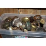 Box of Victorian house door knobs