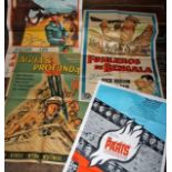 A quantity of assorted one sheet war film posters, 1950s 1960s ? Is Paris Burning, Deep Six,