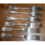 Set of 6 King's pattern dinner forks by William Hutton