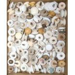 Large quantity of antique porcelain cupboard and other furniture knobs - a lot