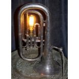 World War I military euphonium lamp - manufactured by Hawkes & Son, of Denman Street, Piccadilly