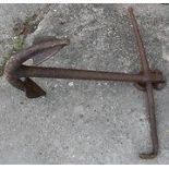 Antique kedge anchor. With its shapely tapering stock and well formed flukes this almost certainly