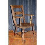 Mid 19thC Windsor scroll back armchair