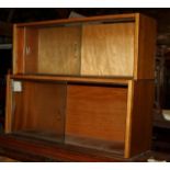 Vintage stacking book case with sliding glass doors