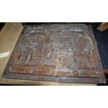Damaged (Yes a rafter fell on it!) antique walnut carved panel
