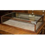 Victorian shop counter top display cabinet, mahogany framed with mirror back