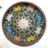 Old wall hanging dish with floral motif decoration