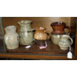 Five West German pottery jugs