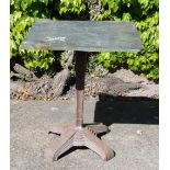 Art Deco café or garden table, cast iron base with slate top