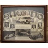 Record Breakers of 1936 ? period print in glazed oak frame