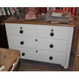Painted pine chest of four drawers