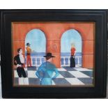 'Figures on a Terrace' by Peter Heaton. 1989. First exhibited and sold by Lucy.B.Campbell fine Art