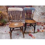 Pair of 19th century stick back Yealmpton chairs by Samuel Snawden