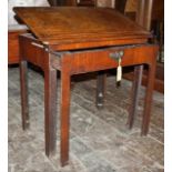 Georgian architects table in mahogany with adjustable slope and partially fitted drawer